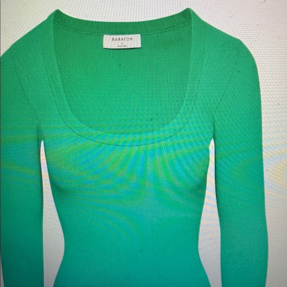 Aritzia babaton ribbed scoop neck long sleeve bodysuit in nature green
